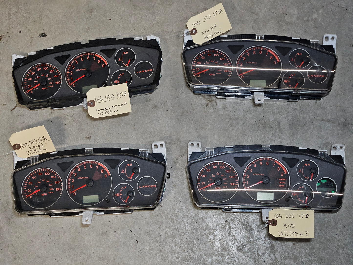 Evo Gauge Cluster Speedo