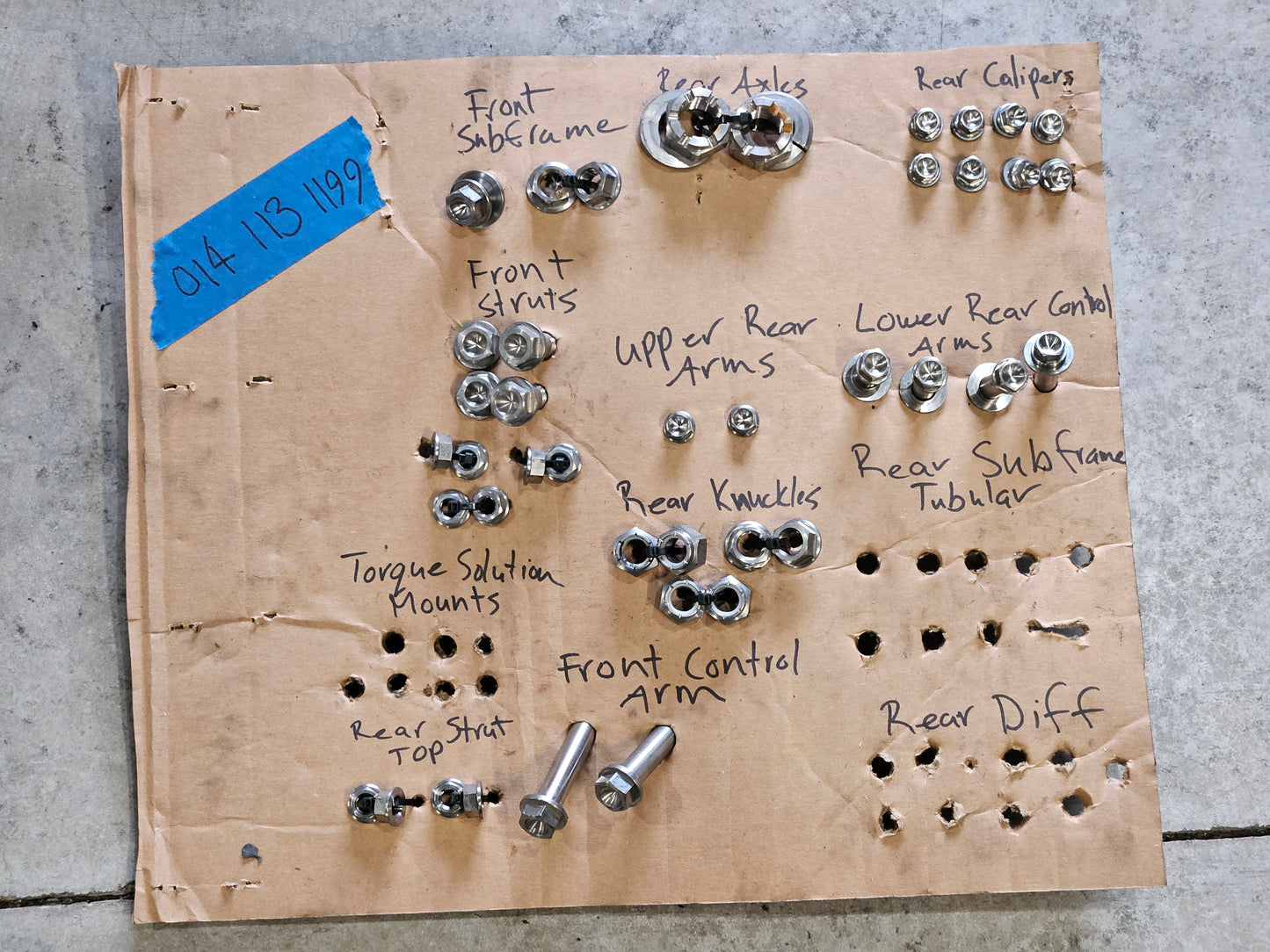 Evo 8-9 Titanium Hardware for Suspension and Bolts