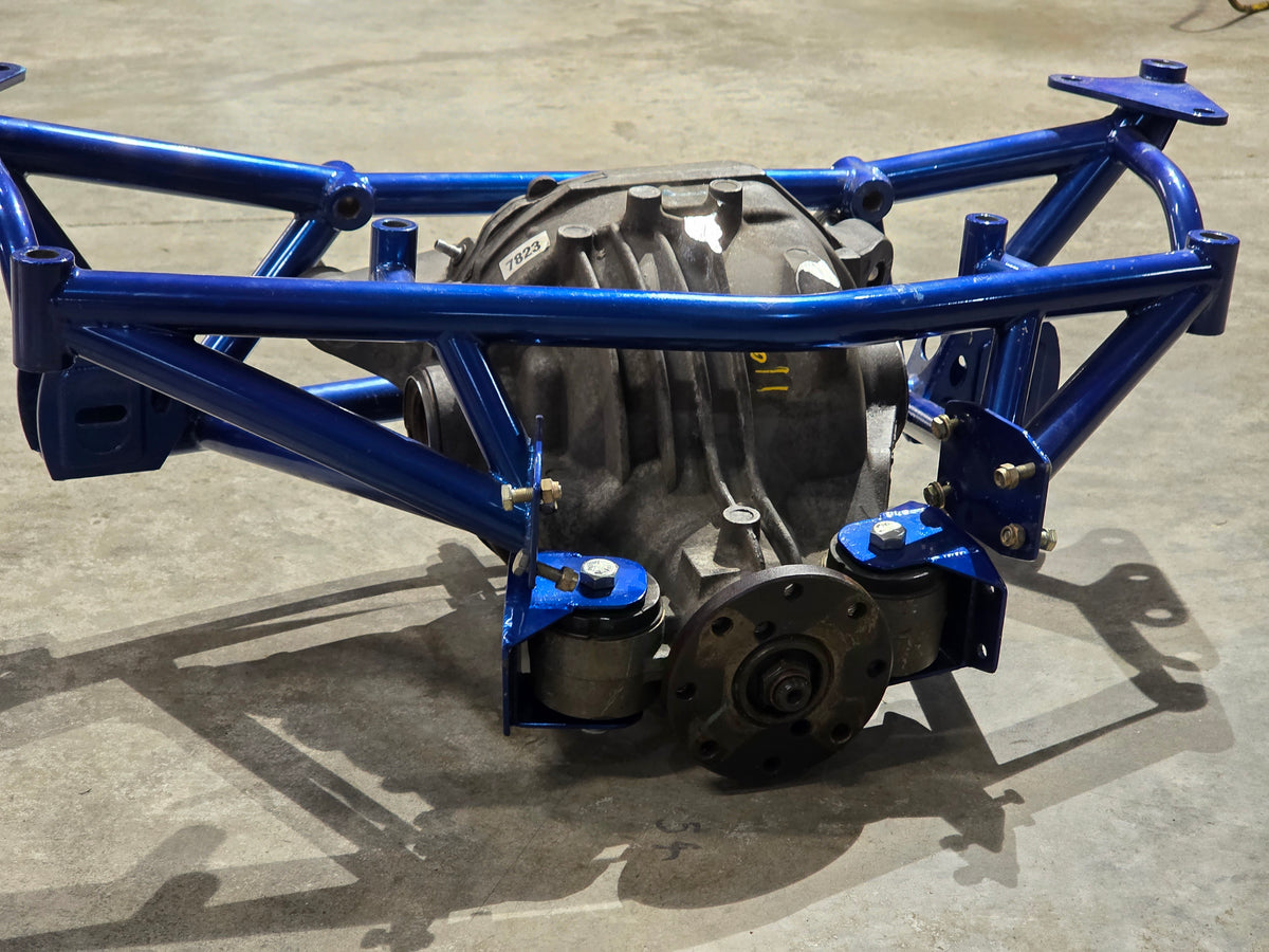 Tubular rear subframe with Mustang 8.8 differential for Mitsubishi Evo 8 9 drag conversion at BD Speed Shop – photo 2