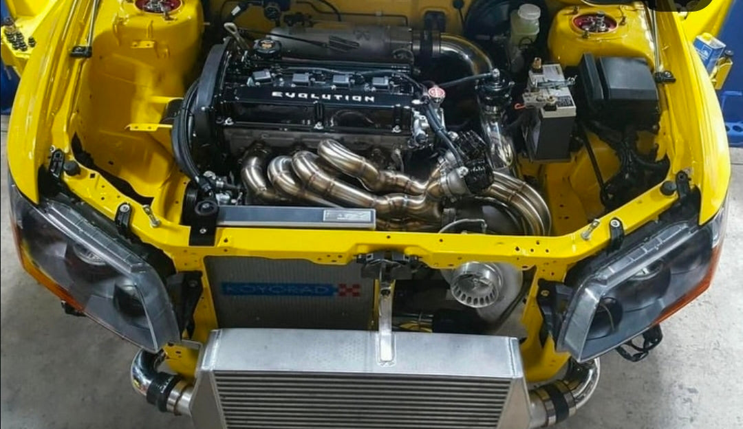 STM SideWinder forward facing turbo kit for Mitsubishi Evo 8 9 Turbo Taxi at BD Speed Shop – photo 4