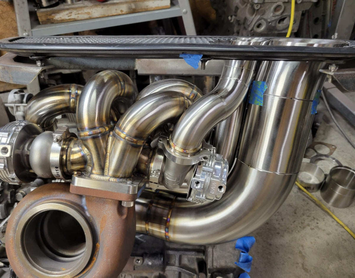 Morrison Fabrication forward facing T4 turbo kit for Mitsubishi Evo 8 9 at BD Speed Shop – photo 2