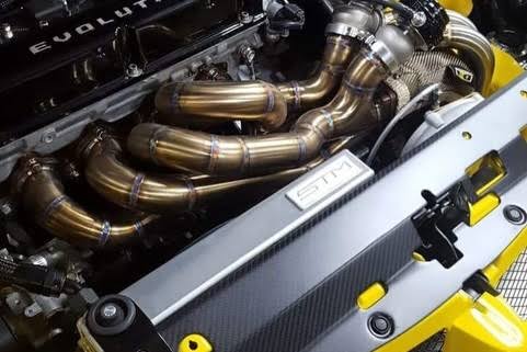 STM SideWinder forward facing turbo kit for Mitsubishi Evo 8 9 Turbo Taxi at BD Speed Shop